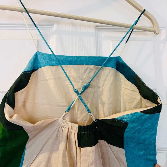 Banana Republic Cream and Teal Dress - Picture 4 of 11